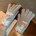 thumbnail image 1 of Guantes cálidos de dibujos animados con pantalla táctil para mujer, de invierno, gruesos, lindos, para parejas, para estudiantes, de lana tejida a prueba de frío, para montar a caballo con cinco dedos, 1 of 6