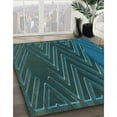 thumbnail image 3 of Ahgly Company Machine Washable Indoor Square Transitional Deep Teal Green Area Rugs, 6' Square, 3 of 7