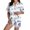 A-Blue1161, variant on XIAONU Women's Toile Print Satin Short Sleeve Shorts Sleep Set Notched Collar Piped Pocket Nightwear Loungewear Sets