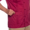 thumbnail image 4 of Traditional Cotton Blend Guayabera Men’s Short Sleeve Shirt (Burgundy, X-Large), 4 of 6