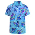 thumbnail image 3 of Camisas casuales con estampado floral de tortuga para hombres, ropa, camisa hawaiana con estampado 3D, camisetas Y2k de manga corta, ropa kawaii, blusa con solapa, 3 of 5