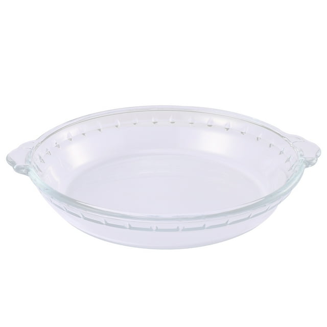 NUOLUX Glass Pie Baking Dish Pan Microwave Deep Plate Pans Steamer
