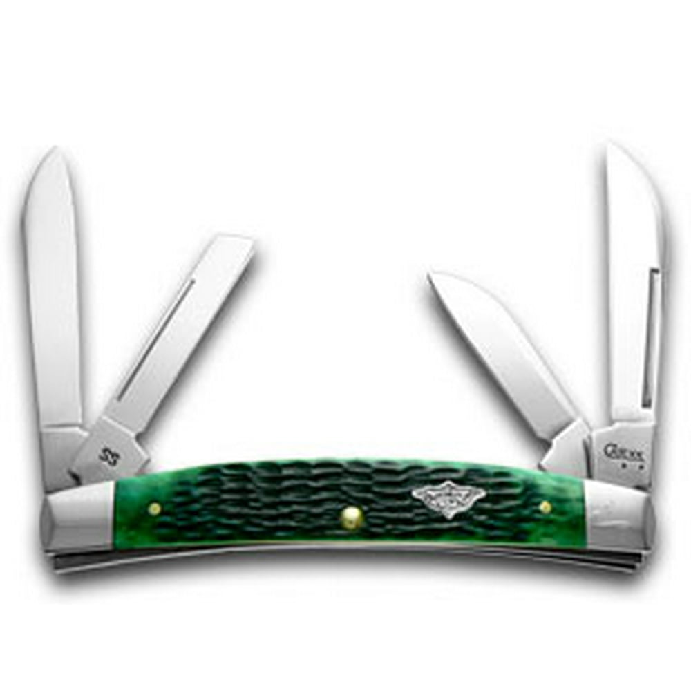 CASE XX Bermuda Green Jigged Bone Large Congress Pocket Knife Knives