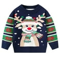 thumbnail image 6 of SGMVNU Novelty Christmas Sweaters for Girls with Whimsical Santa Motif Knitted Pullover Warm Top for Winter Parties Holiday Outfits(y1202_3-Blue, Size 7-8 Years), 6 of 9