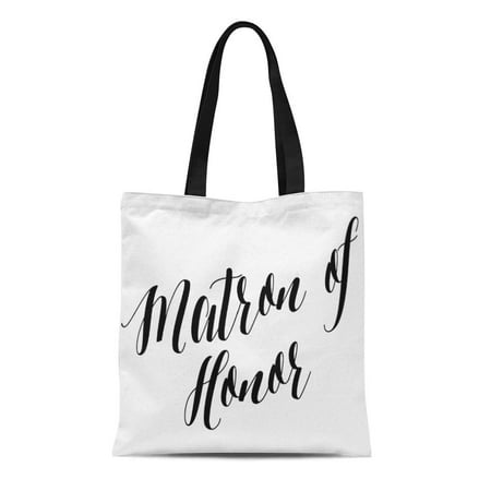 SIDONKU Canvas Tote Bag Bridesmaids Script Matron of Honor Wedding Best Party Maid Reusable Handbag Shoulder Grocery Shopping