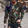 thumbnail image 2 of Camiseta de diario unisex para hombre Estampados gráficos en 3D Tops de manga larga Casual Bloue Pompotops oipoqjl3948, 2 of 8