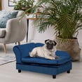 thumbnail image 2 of PawHut Pet Sofa Couch w/ Storage Function Sponge Cushioned Bed, Blue, 2 of 10