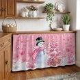 thumbnail image 3 of Pink Christmas Cabinet Curtain 28"Wx51"L,Dustproof Storage Cabinet Curtain with Self Adhesive Tape,Snowman Xmas Tree Ball Gifts Winter Tall Pantry Cover Drape for Kitchen,Laundry Room,Utility Closet, 3 of 9