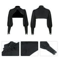 thumbnail image 2 of Hip-Hop Dance Punk-Crop Top Hoodies Black Sleeve Hoodie Sweatshirt High Collar Lace Shawl Top with Sleeve Women, 2 of 9