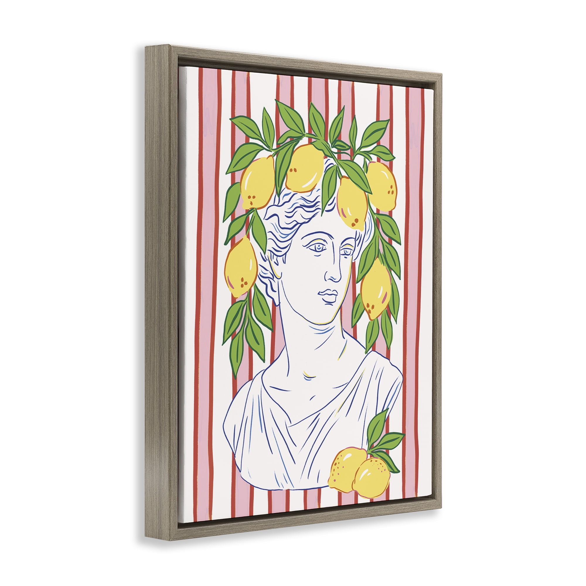 Stupell Industries La Limona Sculpture Face Brown Framed Floater Canvas Wall Art, design by Radhika Modi