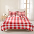 thumbnail image 3 of Twin XL Quilt Set 68''x98'', Red White Plaid Lightweight Bedspread Coverlet Set with 2 Pillow Shams, Modern Farmhouse Buffalo Check Gingham Breathable All Season Quilt Bedding for Dorm/Guest Room, 3 of 9