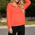 thumbnail image 5 of Njagoc3 Women's Jackets Lightweight Zip up Hooded Windbreaker Jacket Long Sleeve Athletic Running Coat with Elastic Hem Casual Outerwear, 5 of 6