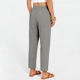 thumbnail image 5 of Lumtrix Womens Linen Capri Pants Summer Lightweight Elastic Waist Work Pant Ankle Cropped Trousers with Pockets Gray M, 5 of 8