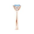 thumbnail image 3 of ANGARA Natural Round 1.6 ct Aquamarine Side Stone Engagement Ring with Diamonds in 14K Rose Gold for Women (Size-8mm) | March Birthstone, Anniversary, Jewelry Gift for Women | Natural Aquamarine Ring, 3 of 9