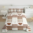 thumbnail image 2 of Castle Fairy Love Heart Print Full Size Comforter Sets 3-Piece for Boys Girls,Romantic Valentine Bedding Comforter Set,Geometric Stripes Plaid Lightweight Bedding Sets,Ultra Soft Home Decor, 2 of 8