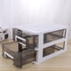 thumbnail image 5 of Armario de almacenamiento de doble capa para el hogar, de plástico, con cajones, portátil, multifunción, resistente al polvo, organizador de muebles (marco blanco y negro transparente)., 5 of 7
