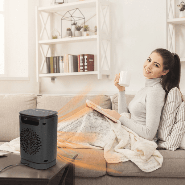 Portable Ceramic Space Heater, 1500W Electric Heater with 90°Oscillation,Remote Control, 12H Timer, Tip‑Over & Overheat Protection for Home Office Dorm