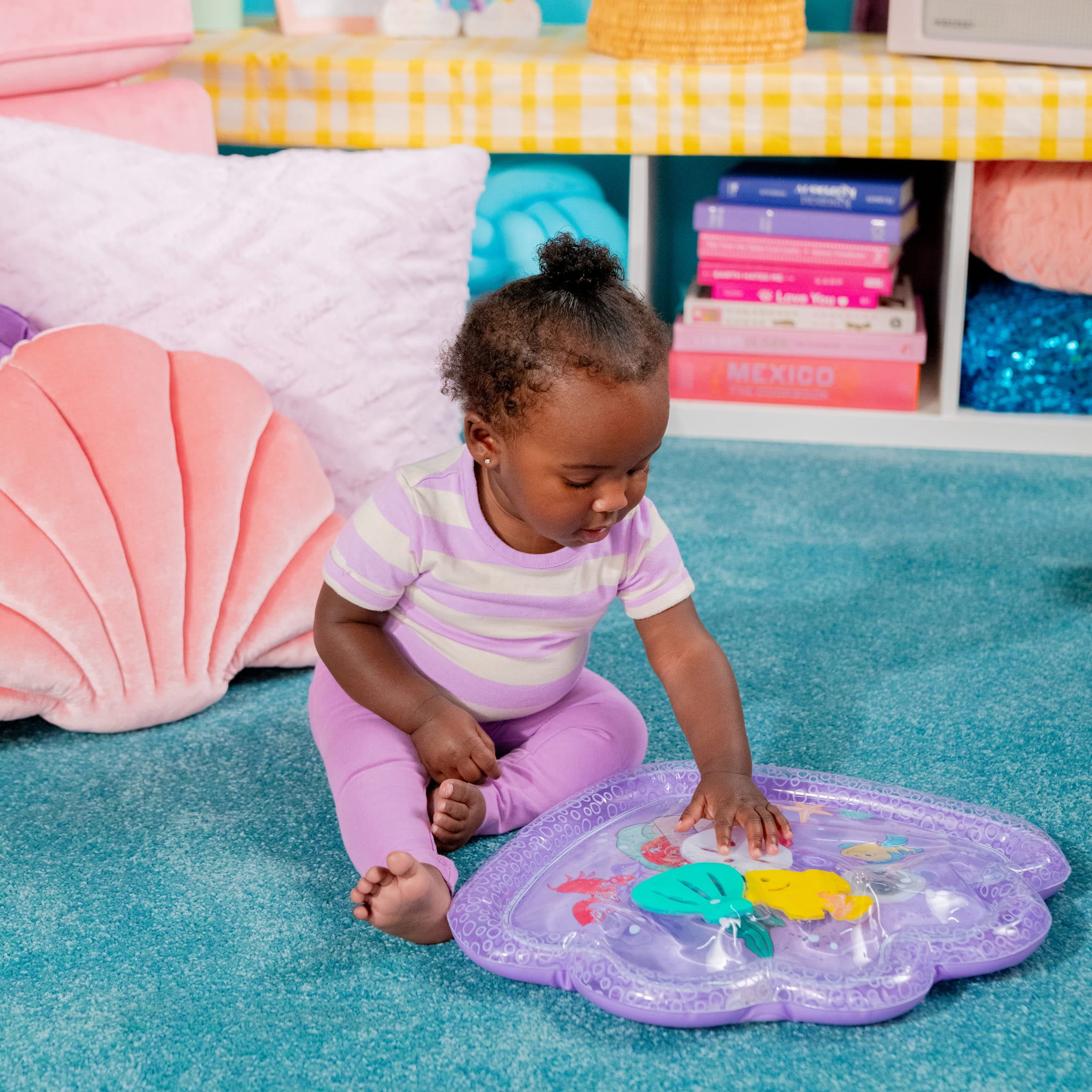Bright Starts Disney Ariel Sea Treasures Water Mat, Purple, Newborn