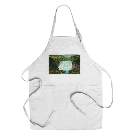 Ithaca, New York - Fall Creek Gorge View, Ithaca Falls Scene (Cotton/Polyester Chef's