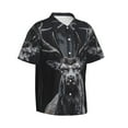 thumbnail image 2 of Daiia Majestic Forest Stag Hawaiian Shirt for Men Gentle Cotton Regular Short Sleeve Casual-X-Large, 2 of 9