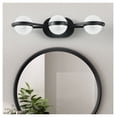 thumbnail image 2 of Bathroom Vanity Light LED 3 Bulb Black Finish, Crystal Sand Acrylic Shades, Wall Mounted Fixture for Mirror, Modern Decorative Lighting, 2 of 6