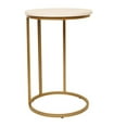 thumbnail image 1 of Jessar - Table d'Appoint Ronde, 15,7 Pouces X 23,6 Pouces, de la Collection Elva, Or et Blanc, 1 of 4