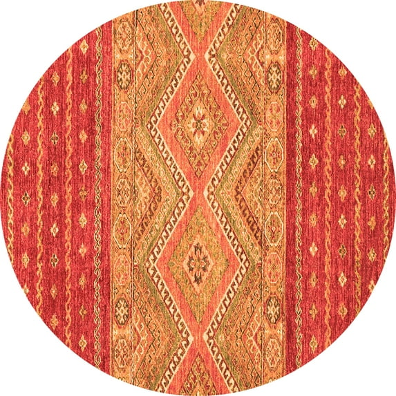 Ahgly Company Indoor Round Southwestern Orange Country Area Rugs, 4' Round