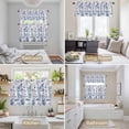 thumbnail image 6 of Blue Garden Vintage Kitchen Curtains Sets for Windows 36 Inch Length, Modern Art Building Boat Tree Rod Pocket Window Treatments Tier Curtains and Valances Set for Bedroom/Bathroom, 6 of 8