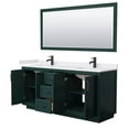 thumbnail image 3 of Wyndham Collection Miranda 72" Wood Double Bathroom Vanity in Green/Black, 3 of 7