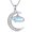 Saturn, variant on Moonstone Necklace Sterling Silver for Women, Crescent Moon and Sun/Saturn Pendant Celestial Jewelry Christmas Birthday Gifts
