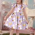 thumbnail image 5 of NAISIBABY Girls Flare Dresses, Summer Casual Ruffles Sleeve Crewneck Kids Flowy Play Dresses Beige Size 10, 5 of 6