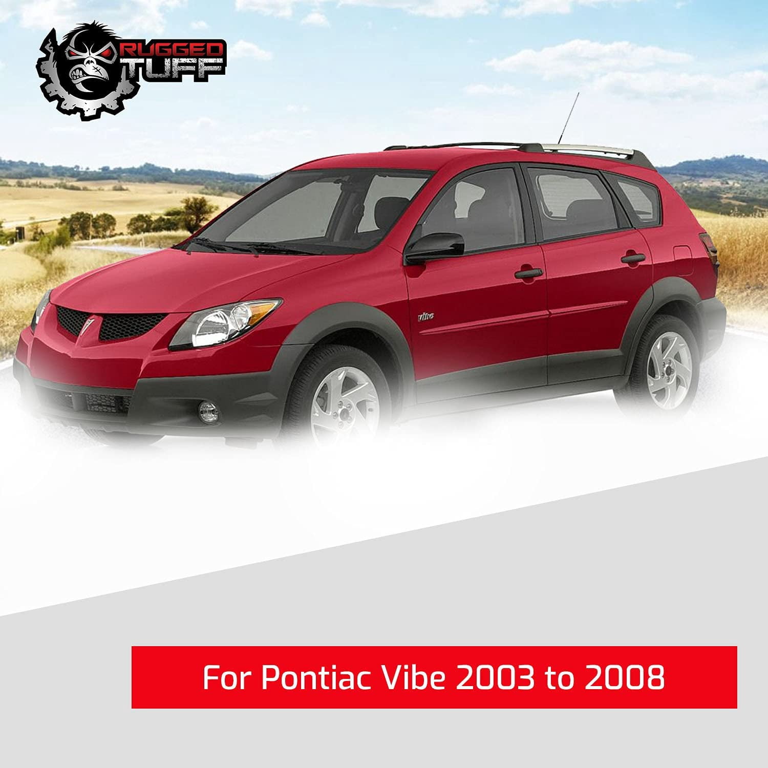 Rugged TUFF Driver Side Mirror Glass Replacement for 03-08 Toyota Corolla Matrix, 03-08 Toyota Pontiac Vibe (Non-Heat)