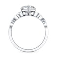 thumbnail image 3 of Rosec Jewels Moissanite Heart Shaped Engagement Ring 2 Carat - Celtic Knot Ring for Women (8 mm, D-VS1 Quality Certified), 925 Sterling Silver, US 4.00, 3 of 9