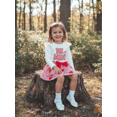 thumbnail image 6 of BemeyourBBs Toddler Baby Girl Valentine Outfit Spring Clothes Long Sleeve Crew Neck Letters Heart Embroidery T-shirt Tops and Heart Ruffle Skirt Set, 6 of 9