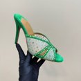 thumbnail image 1 of 25 Early Spring And Summer Mesh Rhinestone Open-Toe High-Heeled Slippers Fashionable And Simple Temperament Fashionable Women'S High-Heeled Shoes For Women, 1 of 1