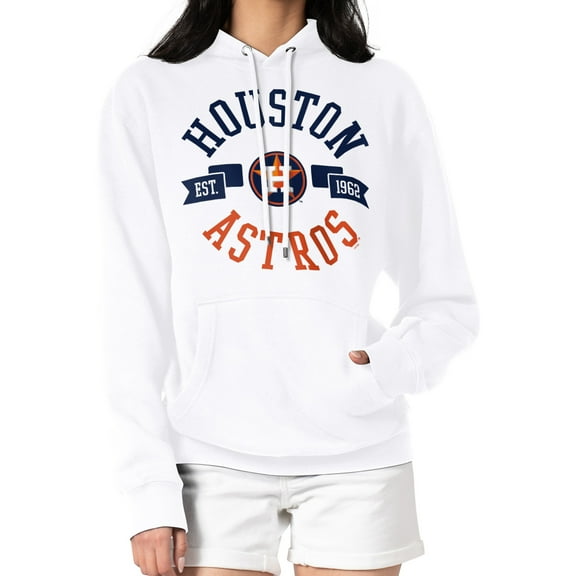 Women's G-III 4Her by Carl Banks White Houston Astros City Graphic Pullover Hoodie