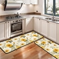 thumbnail image 3 of Kitchen Rugs Sets Of 2,Beige Yellow Flower Pattern Anti Fatigue Kitchen Mat Rugs Non Slip Washable,Decorative Kitchen Floor Mats for Kitchen,Sink,Laundry,17"x47"+17"x47", 3 of 5