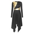 thumbnail image 3 of Zaldita Women Liturgical Praise Dance Dress Long Sleeve Irregular Hem Church Worship Dancewear Black L, 3 of 7