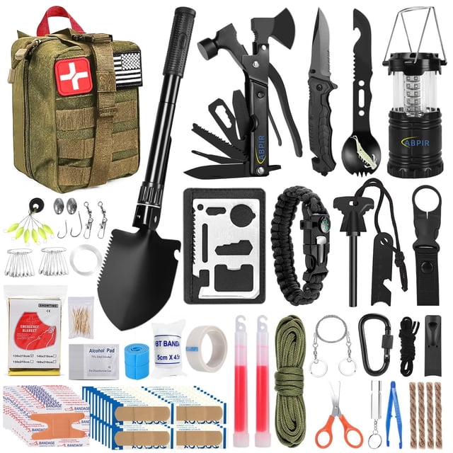 Kit de supervivencia Abpir, 170 piezas, equipo táctico de primeros auxilios para exteriores