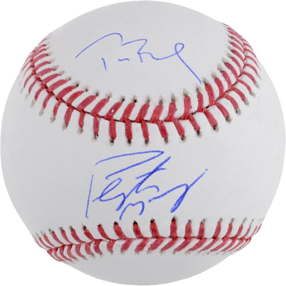 Tom Brady & Peyton Manning Dual-Signed Autographed Baseball - Fanatics Authentic Certified