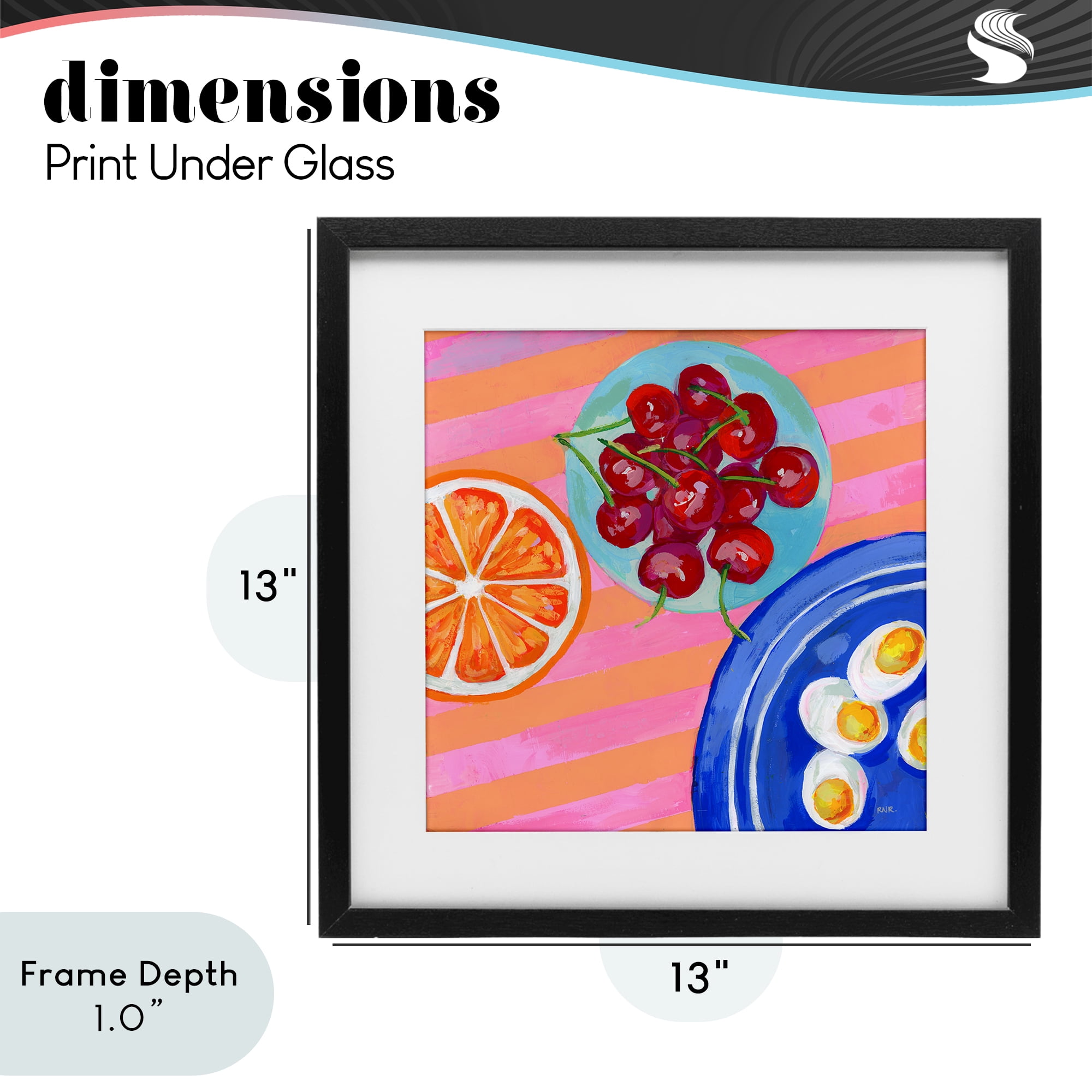 Stupell Industries Summer Snacks Picnic Blanket Black Framed Print Under Glass, design by Rachael Reese