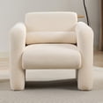 thumbnail image 3 of Harper & Bright Designs Modern Accent Chair, Upholstered Comfy Reading Arm Chair, Single Sofa Chair with Back and Pillow for Living Room, Cream, 3 of 12