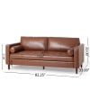 thumbnail image 3 of GDF Studio Hixon Contemporary Tufted 3 Seater Sofa, Cognac Brown and Espresso, 3 of 8
