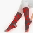 thumbnail image 4 of Cadancy Womens Mens Heated Socks Rechargeable Washable 3-7 Hours Button Electric Heating Sock Thermal Winter Outdoor Feet Warmer Cozy Soft Stocking for Sking Hiking Cycling, 4 of 5