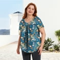 thumbnail image 5 of Womens Plus Size Summer Floral Tunic Tops Dressy Casual Blouses Short Sleeve T-Shirts for Leggings, 5 of 7