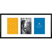 Angle View: Black MERIDIAN triple white mat collage frame by Burnes
