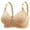Beige, variant on WJHWSX Womens Bras,Wireless Bras for Women,Bras for Women,Breathable,Comfort Fit,Solid,Nylon,Spandex,Black,XL