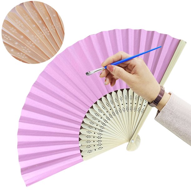 Abanico Plegable Bambú Abanico Mano Pintura Artesanal Abanico Papel Del para Bodas