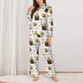 thumbnail image 2 of Balery Honey Bee Insect Conjunto de Pijama con Estampado para Mujer, Conjunto de Dos Piezas con Manga Larga, Ropa de Dormir Suave con Bolsillos, Pijamas Cómodos-Small, 2 of 7