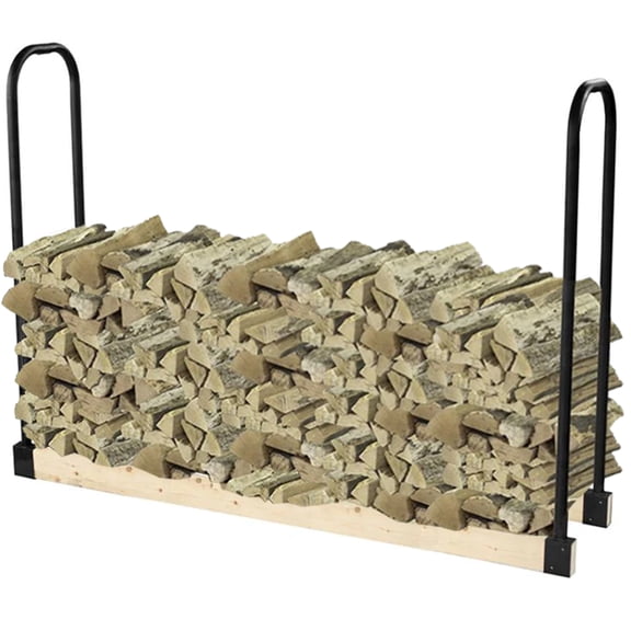 Pleasant Hearth Outdoor Steel Brackets Adjustable Width Log Rack